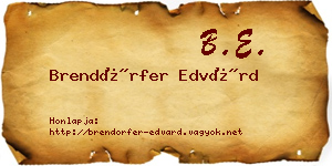 Brendörfer Edvárd névjegykártya